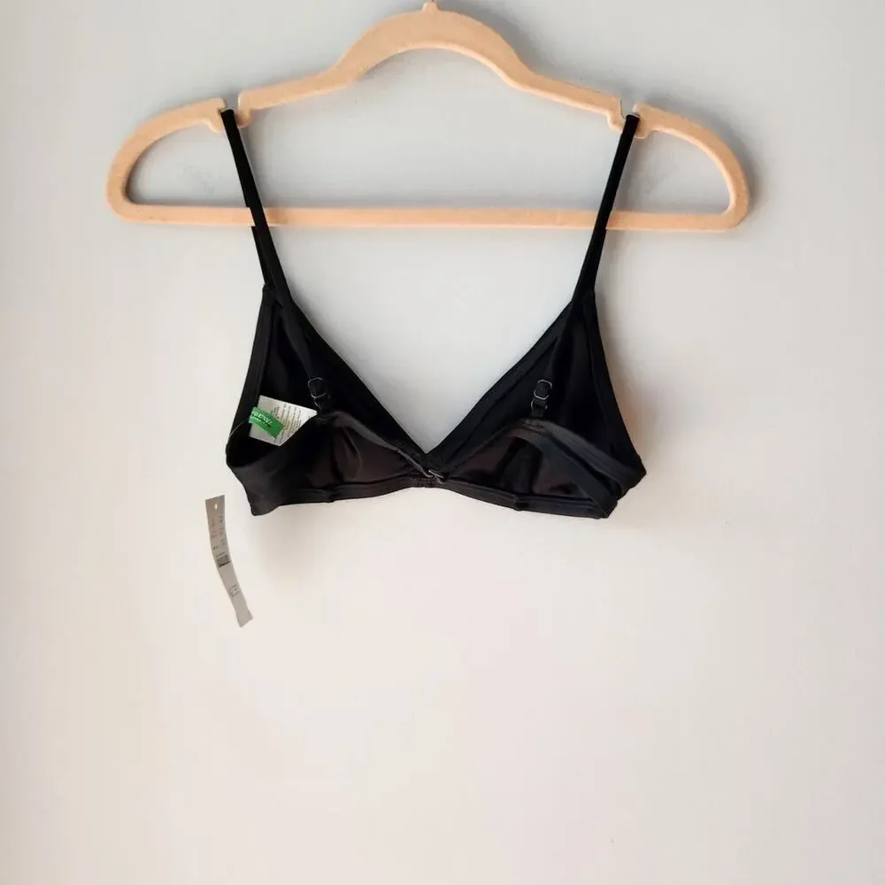 NWT J. Crew French Bikini Top Black XS